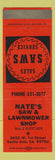 Matchbook Cover - Nate's Saw and Lawnmower Shop Santa Ana CA SAMPLE