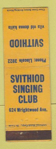 Matchbook Cover - Svithiod Singing Club WEAR
