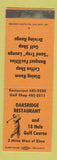 Matchbook Cover - Oaksridge Restaurant Elma WA SAMPLE