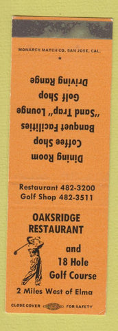 Matchbook Cover - Oaksridge Restaurant Elma WA SAMPLE