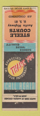 Matchbook Cover - Steele Courts motel WORN