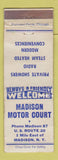 Matchbook Cover - Madison Motor Court Madison NY WORN