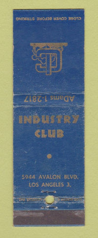 Matchbook Cover - Industry Club Los Angeles CA