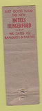 Matchbook Cover - New Hotel Hungerford Portland OR Seattle WA WEAR