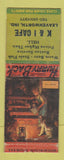 Matchbook Cover - K&I Cafe Leavenworth IN BOBTAIL WEAR