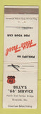 Matchbook Cover - Billy's Phillips 66 oil gas Riverside MO