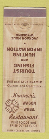 Matchbook Cover - Kramer's Wagon Wheel Restaurant Jackson Hole WY