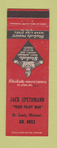 Matchbook Cover - Steelcote Paints Varnishes Jack Spethmann St Louis MO