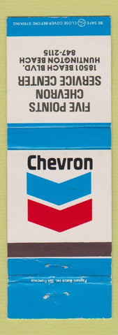 Matchbook Cover - Five Point Chevron oil gas Huntington Beach CA