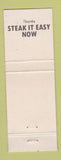 Matchbook Cover - Steak It Easy Restaurant Beaumont TX