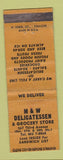 Matchbook Cover - M&M Deli Grocery WORN