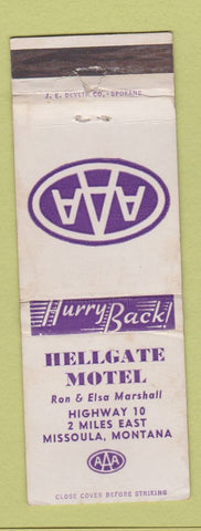 Matchbook Cover - Hellgate Motel Missoula MT WEAR