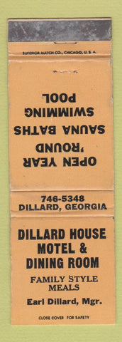 Matchbook Cover - Dillard House Motel Dillard GA WEAR