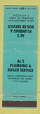 Matchbook Cover - Al's Pluming and Boiler Service Anaheim CA