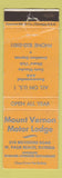 Matchbook Cover - Mount Vernon Motor Lodge West Palm Beach FL WEAR