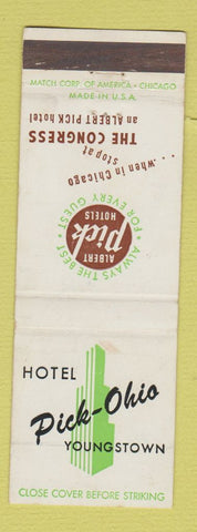 Matchbook Cover - Hotel Pick Ohio Youngstown OH