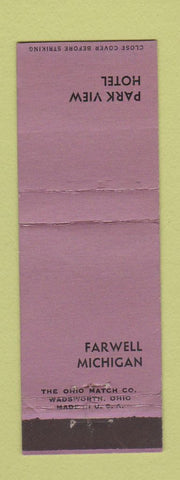 Matchbook Cover - Park View Hotel Farwell MI