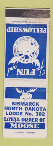 Matchbook Cover - Moose Lodge Bismarck ND