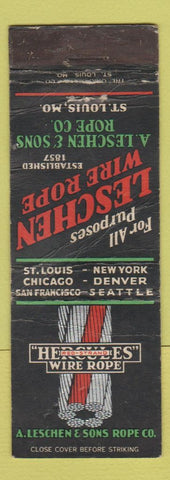 Matchbook Cover - Leschen Wire Rope St Louis MO WEAR