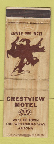 Matchbook Cover - Crestview Motel Out Wickenburg Way AZ WEAR