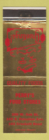 Matchbook Cover - Perry's Food Stores Christmas
