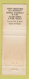 Matchbook Cover - American Legion Seaside OR WEAR