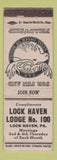 Matchbook Cover - Moose Lodge Lock Haven PA WEAR
