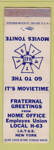 Matchbook Cover - Employees Union Local H63 New York City