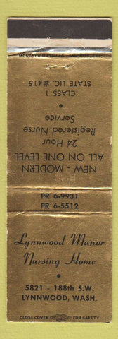 Matchbook Cover - Lynnwood Manor Nursing Home Lynnwood WA