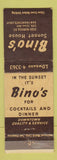 Matchbook Cover - Bino's Sunset House San Francisco CA