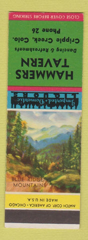 Matchbook Cover - Hammers Tavern Cripple Creek Colorado