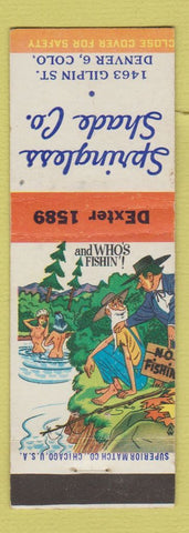 Matchbook Cover - Springless Shade Company Denver Colorado hillbilly