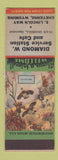 Matchbook Cover - Diamond W Service Station oil gas Cafe Cheyenne WY SAMPLE