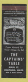 Matchbook Cover - The Captains' Table Chatham MA