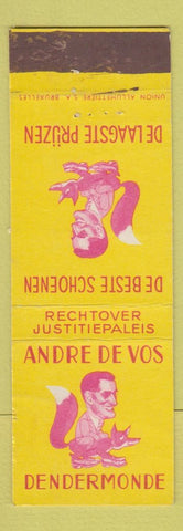 Matchbook Cover - De Laagste Pruzen Andre De Vos Belgium