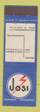Matchbook Cover - Josi Assurances Verzekeringen Belgium Brussels