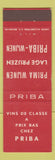 Matchbook Cover - Priba Wines Belgium