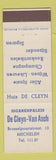 Matchbook Cover - De Cleyn Van Asch Cigars Mechelen Belgium