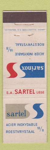 Matchbook Cover - Sarinox Belgium SA Sartel Liege