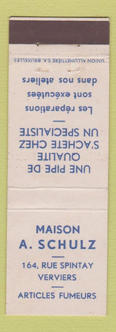 Matchbook Cover - Maison A Schulz Belgium Verviers