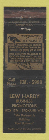 Matchbook Cover - Lew Hardy Business Promotions Spokane WA WEAR