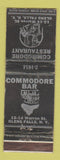 Matchbook Cover - Commodore Restaurant Glens Falls NY WEAR