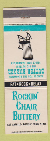 Matchbook Cover Rockin Chair Buttery Hamburgers New York City Detroit Albany NY