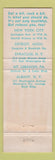 Matchbook Cover Rockin Chair Buttery Hamburgers New York City Detroit Albany NY