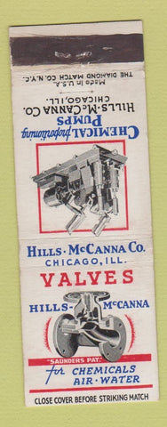 Matchbook Cover - Hills McCanna Valves Chicago IL