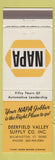 Matchbook Cover - NAPA Auto Parts Deerfield Valley Wilmington VT