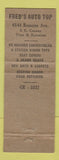 Matchbook Cover - Fred's Auto Top Shop Los Angeles CA