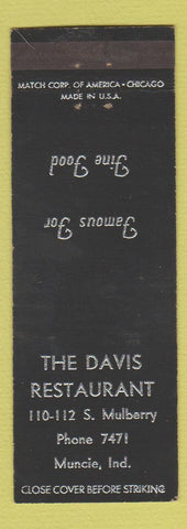 Matchbook Cover - Davis Restaurant Muncie IN