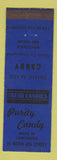 Matchbook Cover - Purity Candy Lewisburg PA