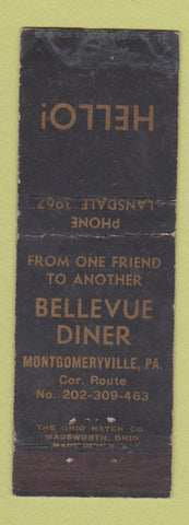 Matchbook Cover - Bellevue Diner Montgomerville PA WEAR